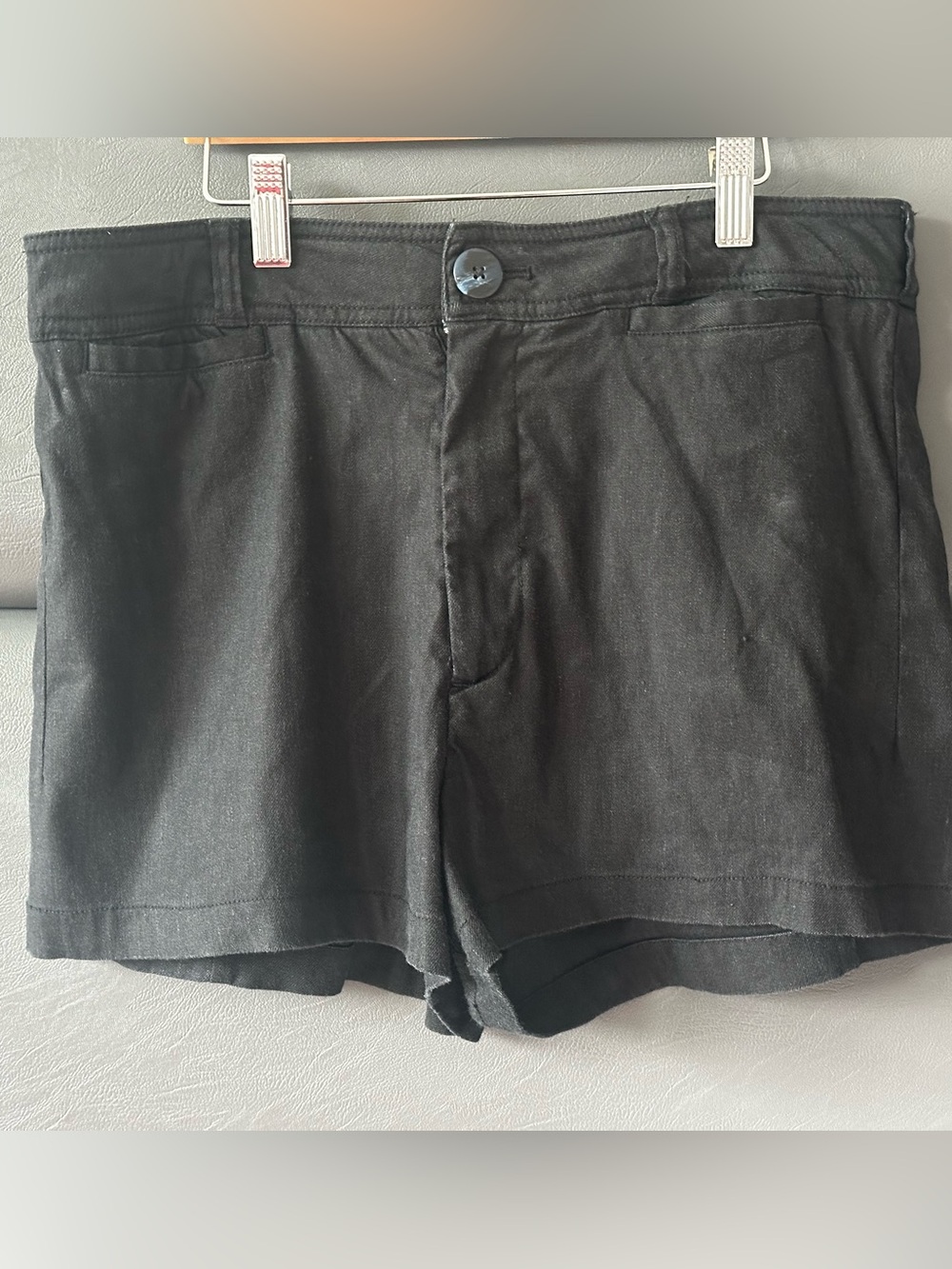 Anthropologie Maeve Black Linen Blend Tailored Shorts Size 30 / US10